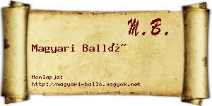 Magyari Balló névjegykártya